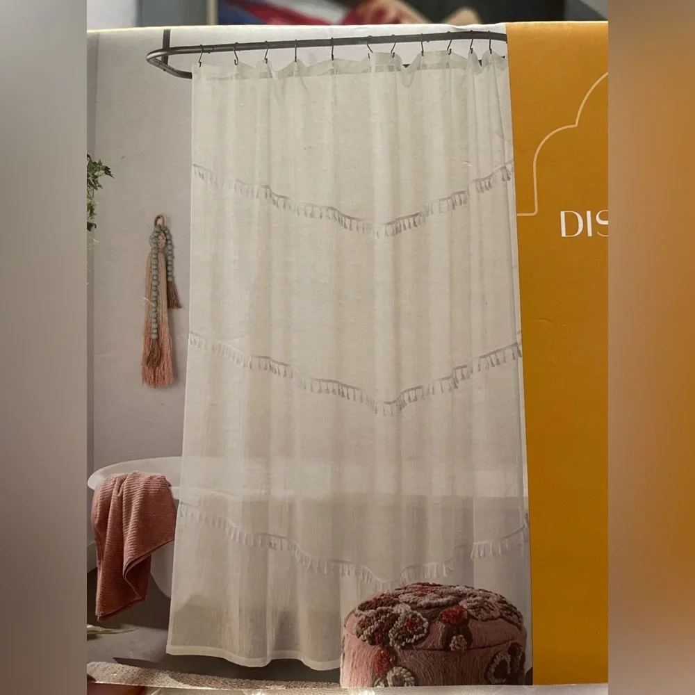 Elegant White Shower Curtain